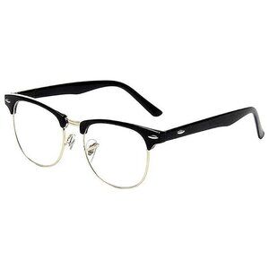 vintage fashion half frame semi-Rimless clear lens glasses Gold